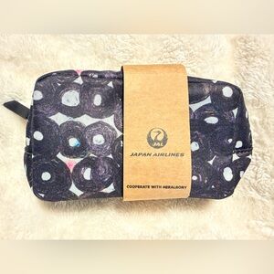 Japan Airlines JAL Business Class Amenity Kit Pouch Heralbony Circles Sealed